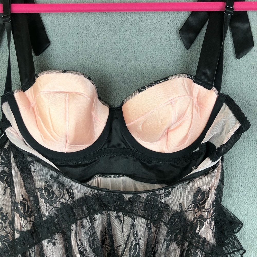 Fredericks of Hollywood Y2K Lingerie top/Dress babydoll lace fairy coquette - Picture 10 of 12